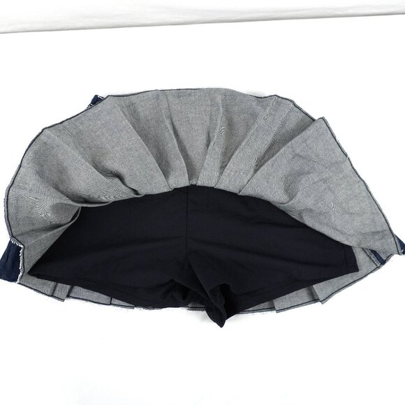 Maje Short Denim Pleated Skirt with Lining in Marine Blue Size 36 (NWT) - Picture 6 of 13